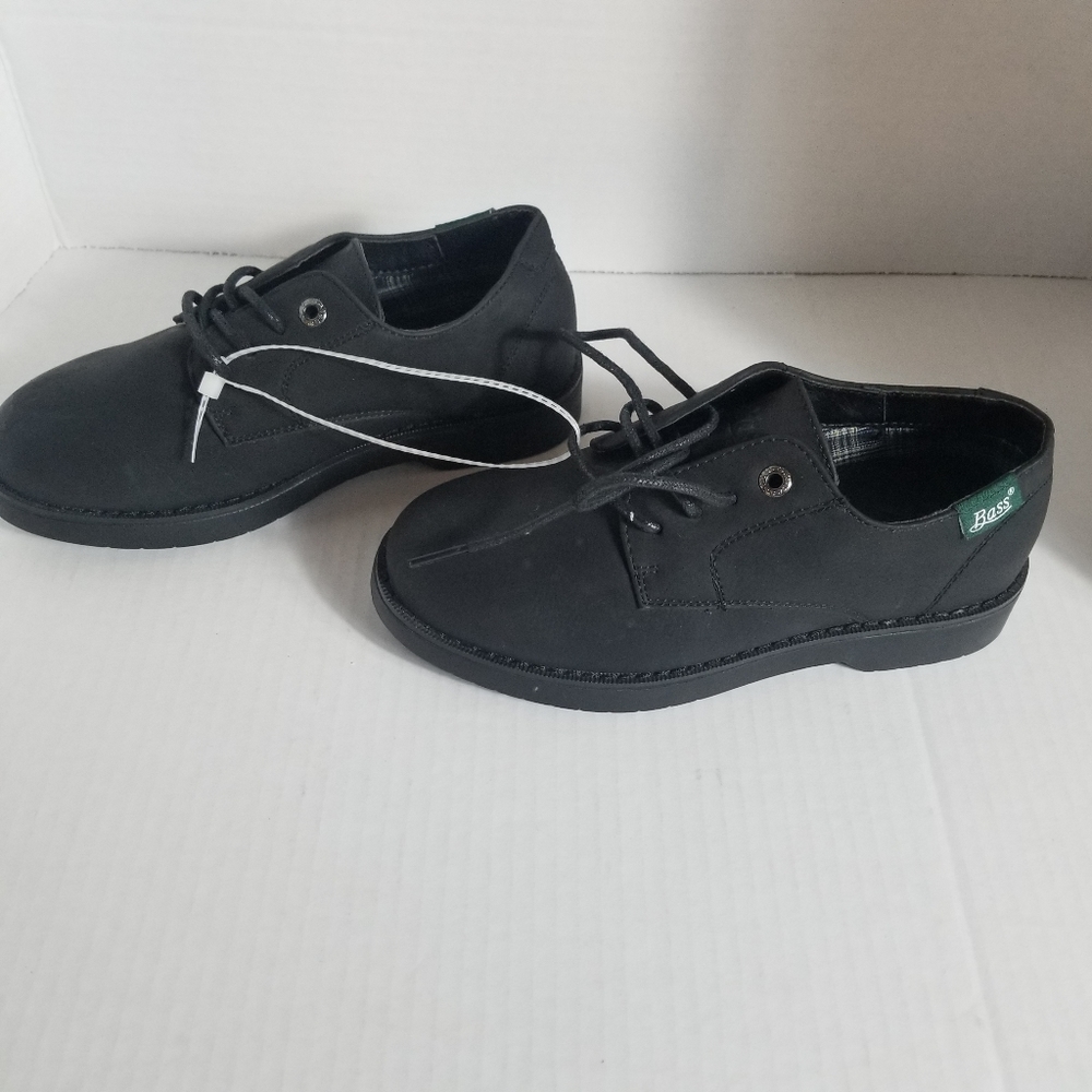 NWOT BASS BOY'S BLACK DRESS SHOES SIZE 1.5 - Picture 3 of 6